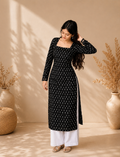 Black Printed Cotton Kurti